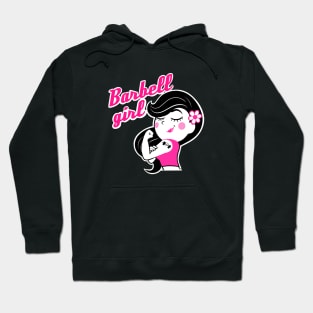 Barbell girl, weightlifting girl, gym girl Hoodie